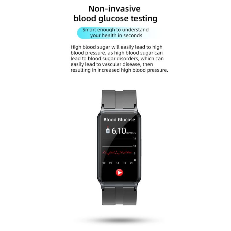 EP01 Blood Glucose Sugar Smart Watch ECG HRV heart rate temperature 1.47