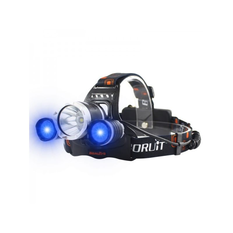 BORUIT RJ-3000 LED farol t6 luz branca e 2 x xpe r5 luz verde led farol