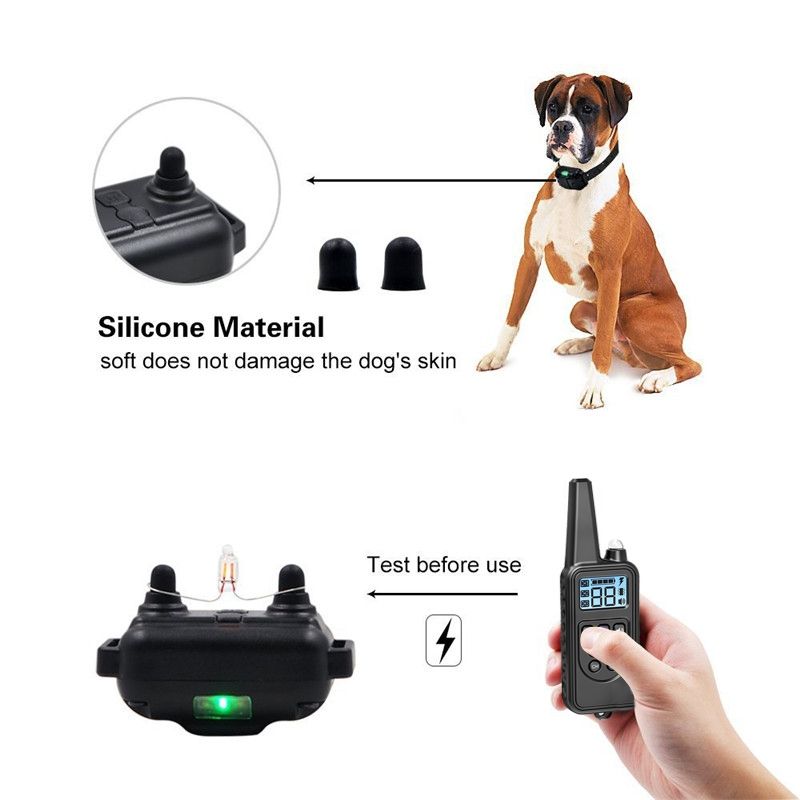 2019 Novo 800m Elétrico Dog Treinando Collar Pet Controle Remoto Impermeável Recarregável Com Display LCD para Todos Tamanho Tamk-Stop Collars