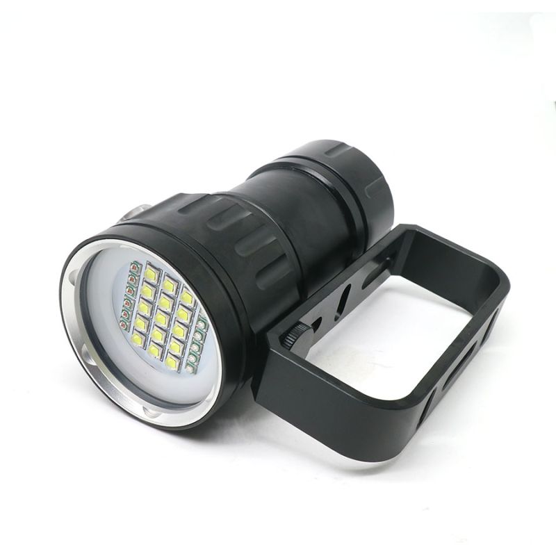 UV 395-400nm Lanterna de mergulho 15x2 luz branca / 4x luz vermelha / 4x luz UV LED lanterna de tocha de mergulho