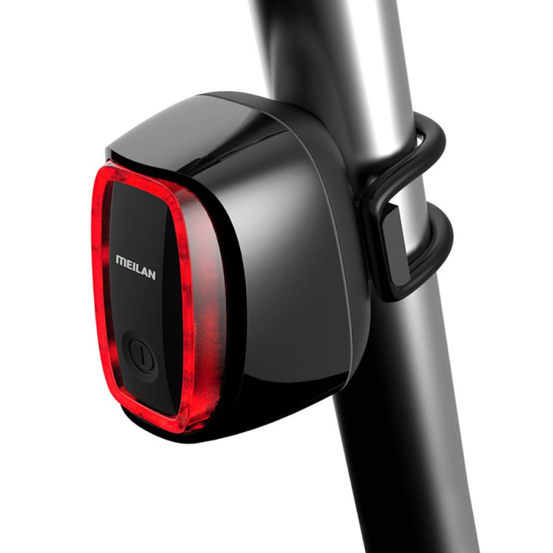 Luz traseira para bicicleta MEILAN X6 Smart Farol traseiro para bicicleta USB recarregável impermeável para ciclismo freio de segurança LED farol traseiro