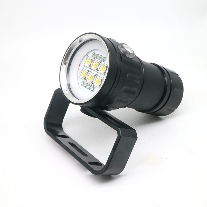 UV 395-400nm Lanterna de mergulho 15x2 luz branca / 4x luz vermelha / 4x luz UV LED lanterna de tocha de mergulho