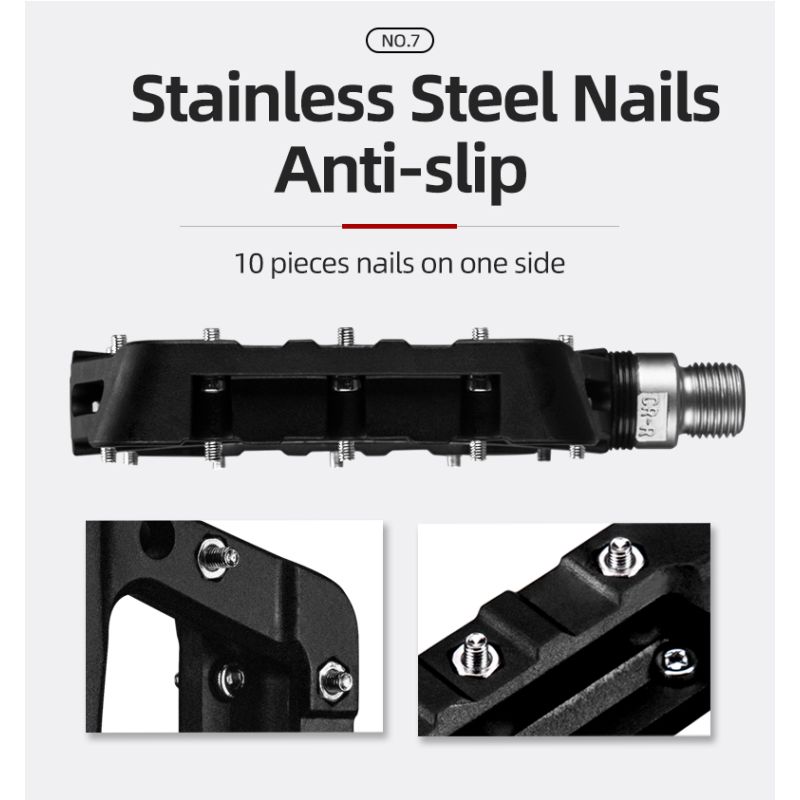 Rolamentos de vedação ultraleve ROCKBROS Pedais de bicicleta Ciclismo Nylon Estrada bmx Mtb Pedais Plataforma plana Peças de bicicleta Acessórios