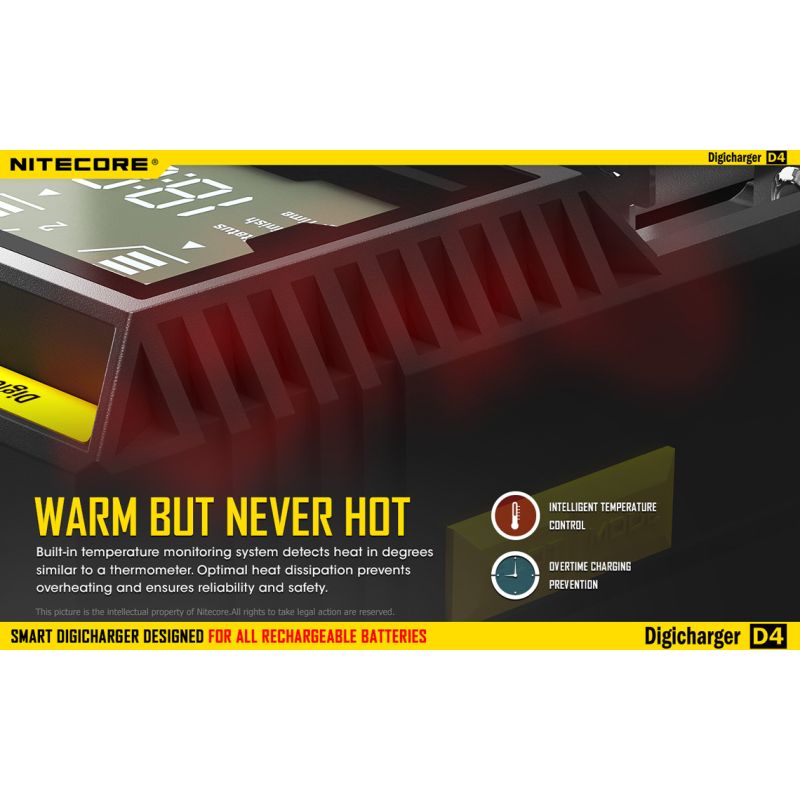 Nitecore D4 Digicharger LCD Display Bateria Nitecore Carregador Inteligente 2.0 Fit Li-ion 18650 14500 16340 26650