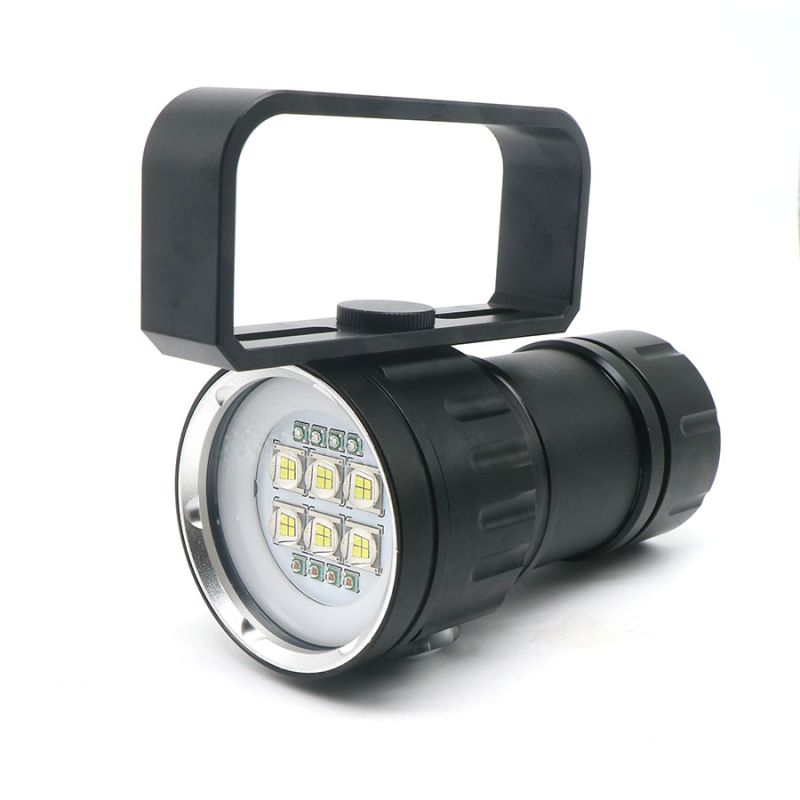 UV 395-400nm Lanterna de mergulho 15x2 luz branca / 4x luz vermelha / 4x luz UV LED lanterna de tocha de mergulho