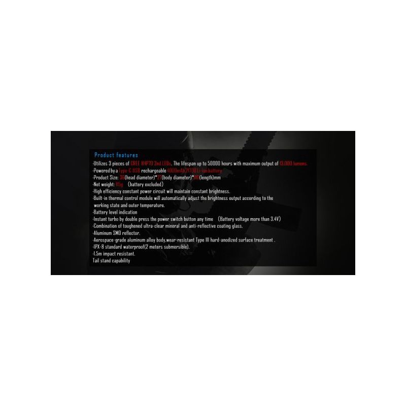 Imalent MS03 XHP70 2º LED 13000 Lumens 324 Metros 21700 Bateria Lanterna EDC