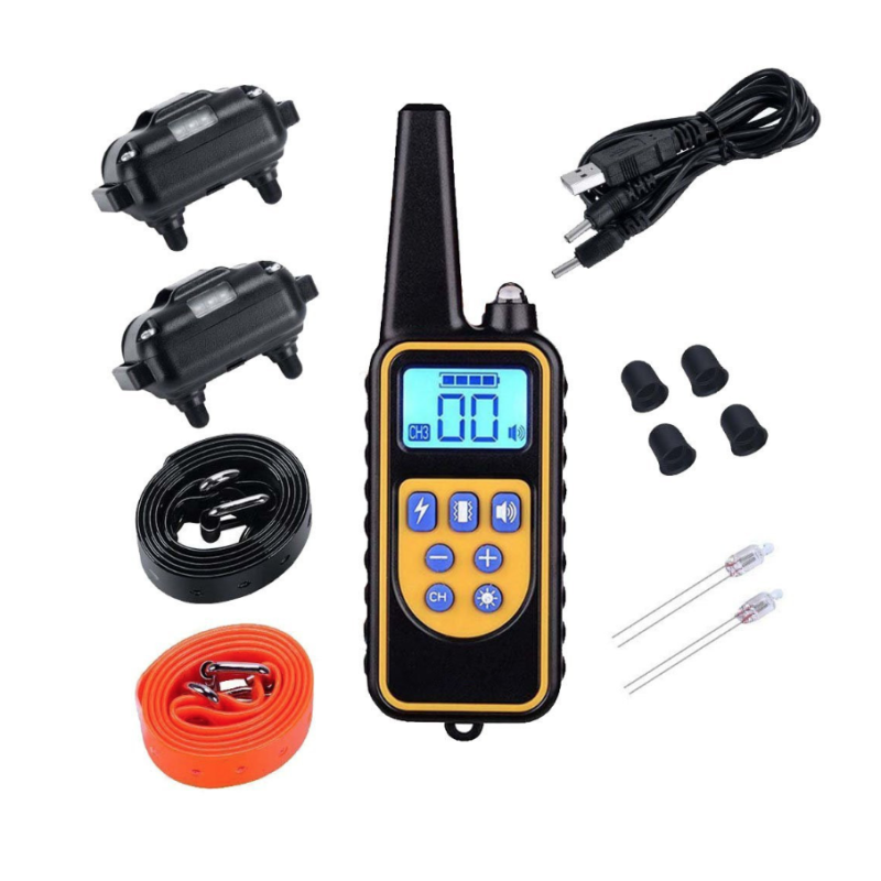 800m Cão Elétrico Treinamento Colares Pet Controle Remoto Impermeável Recarregável com Display LCD para Todos Tamanho Bark-Stop Collars