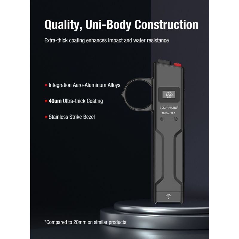 Klarus X1 Ultra-thin EDC Tactical Flashlight Luminus SST-70 LED 4200LM Outdoor Emergency Torch Light