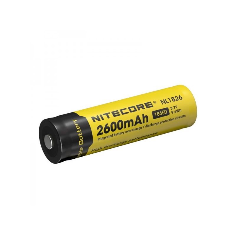 Nitecore 18650 NL1826 2600 3.7V 9.6Wh bateria recarregável li-ion