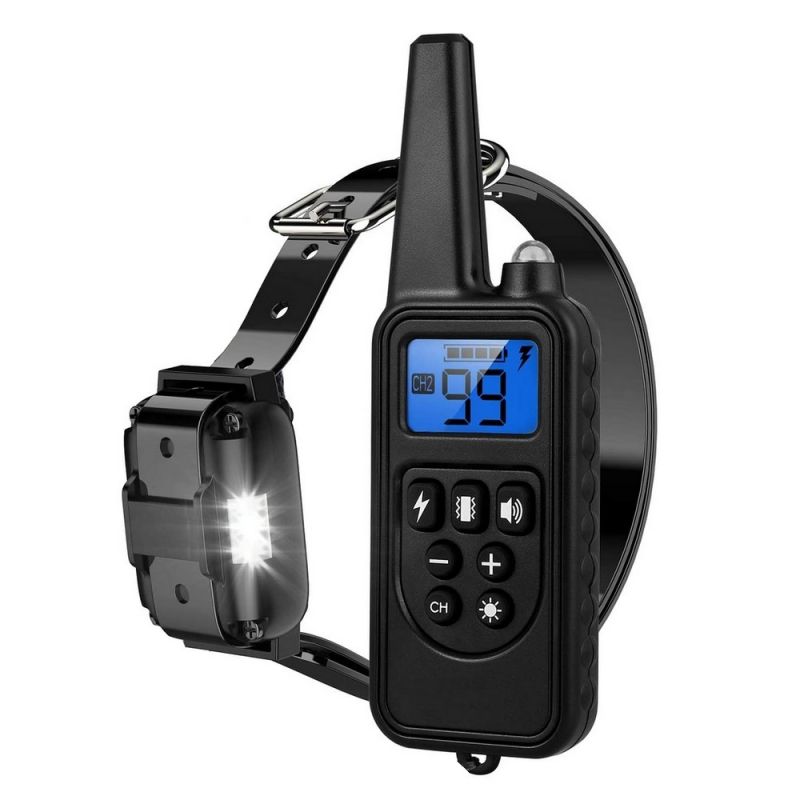 2020 Novo 800m Elétrico Dog Treinando Collar Pet Remoto Recarregável Recarregável com Display LCD para Todo Som Choque Vibração Som