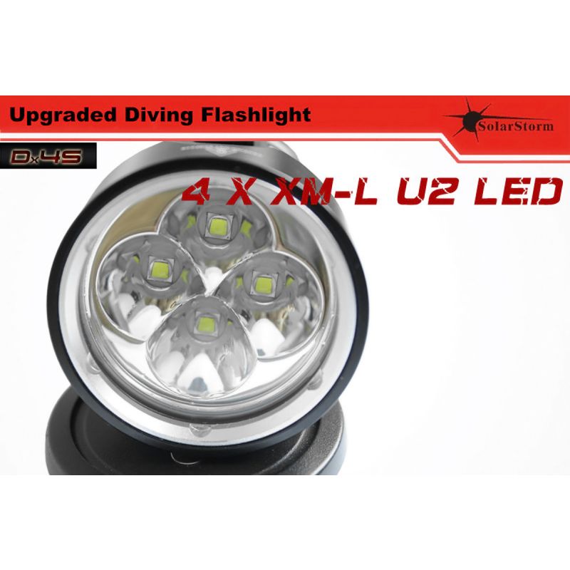 SolarStorm DX4S 4xU2 3200-Lumen LED lanterna de mergulho