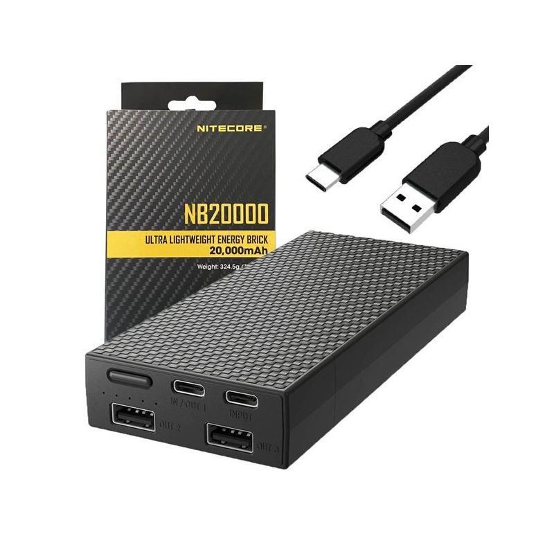Nitecore NB20000 QC Dual Port USB / USB-C 20000mAh Power Bank