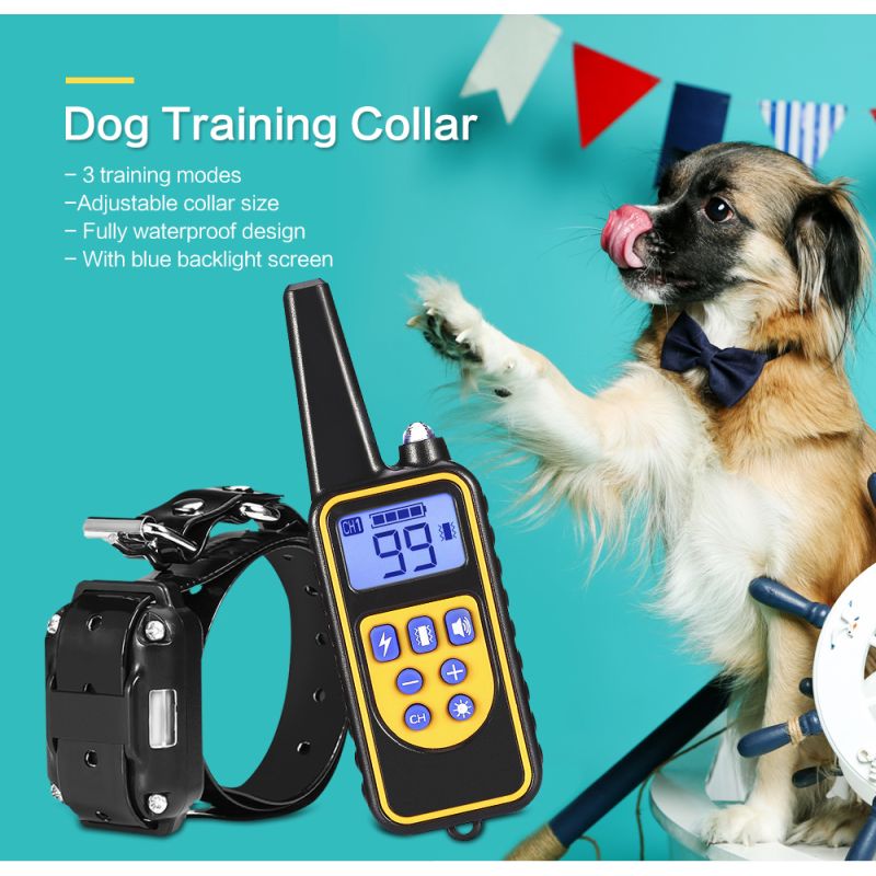 800m Cão Elétrico Treinamento Colares Pet Controle Remoto Impermeável Recarregável com Display LCD para Todos Tamanho Bark-Stop Collars