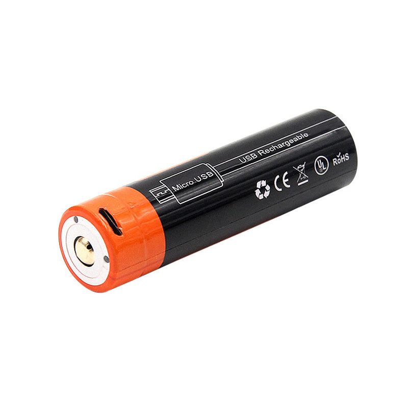 18650 2600mAh 3.7V Micro USB Bateria de Li-ion recarregável
