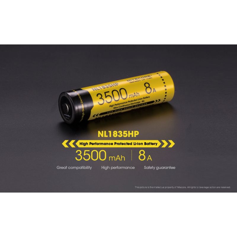 Nitecore NL1835HP 3500MAH 3.6V 12.6WH 8A Alto desempenho 18650 Bateria