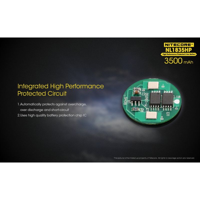 Nitecore NL1835HP 3500MAH 3.6V 12.6WH 8A Alto desempenho 18650 Bateria