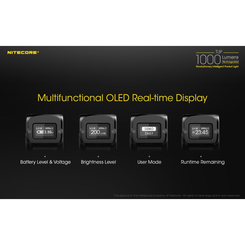 Nitecore tup xp-l hd v6 led 1000 lumens USB recarregável mini lanterna