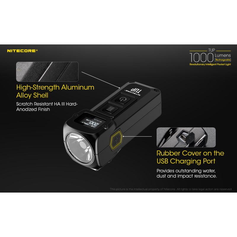 Nitecore tup xp-l hd v6 led 1000 lumens USB recarregável mini lanterna