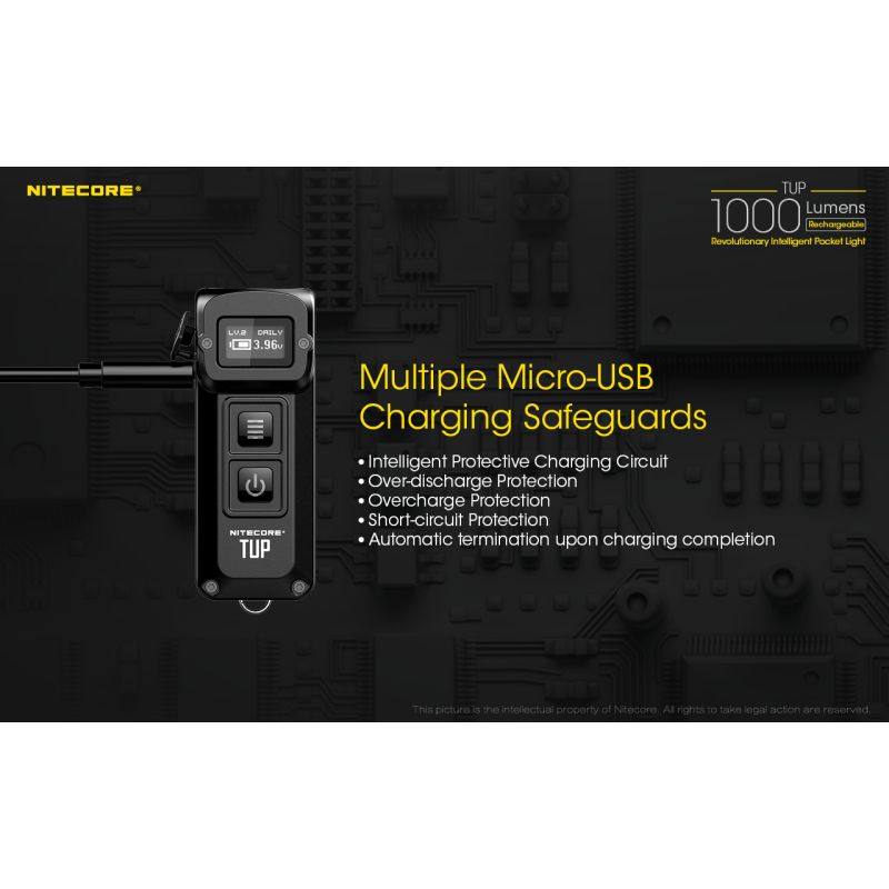 Nitecore tup xp-l hd v6 led 1000 lumens USB recarregável mini lanterna