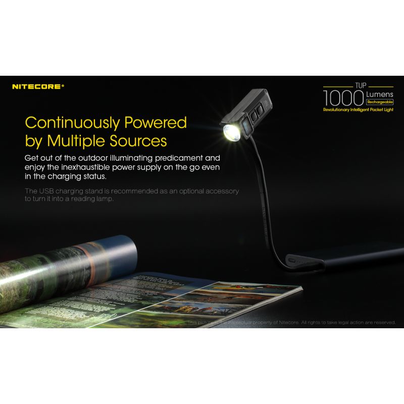 Nitecore tup xp-l hd v6 led 1000 lumens USB recarregável mini lanterna