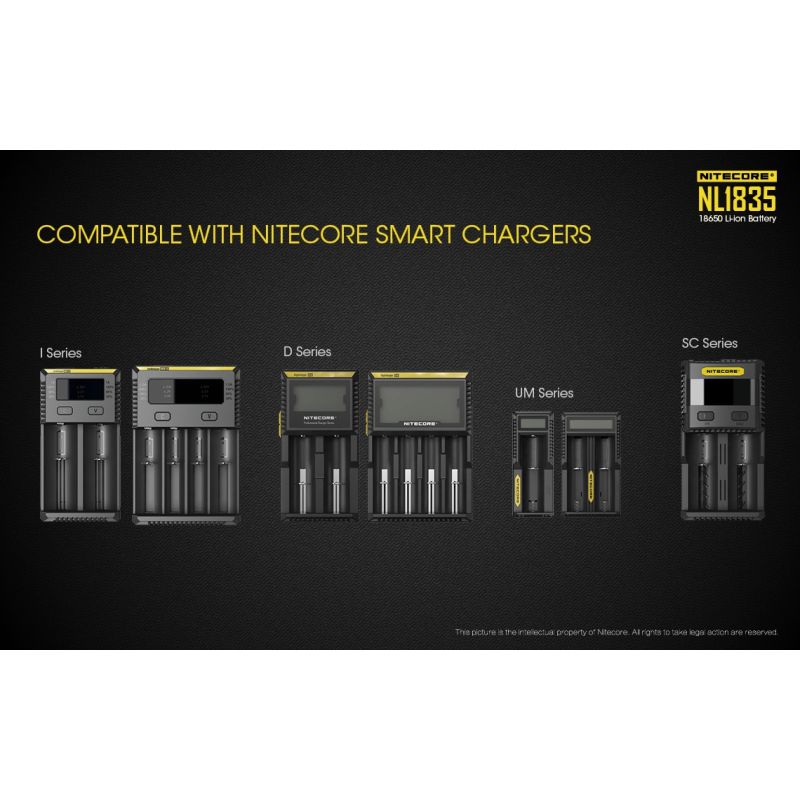 Nitecore 18650 NL1835 3500 3.6V 12.6WH bateria recarregável li-ion