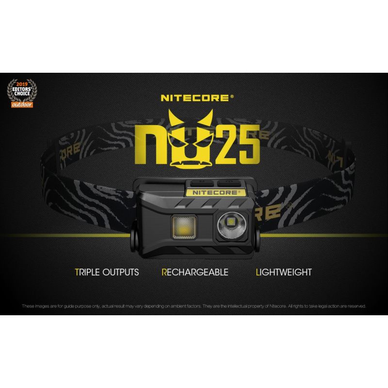 Nitecore Nu25 XP-G2 S3 LED 360 Lumens LED Farol Recarregável