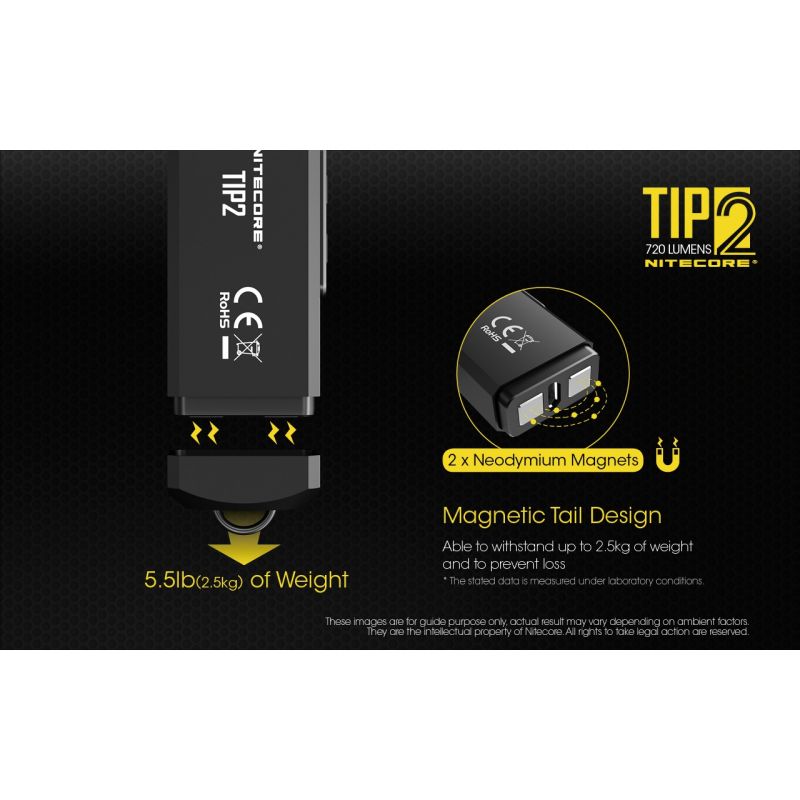 Nitecore Tip2 XP-G3 S3 LED 720 Lumens USB Recarregável Chaveiro Lanterna