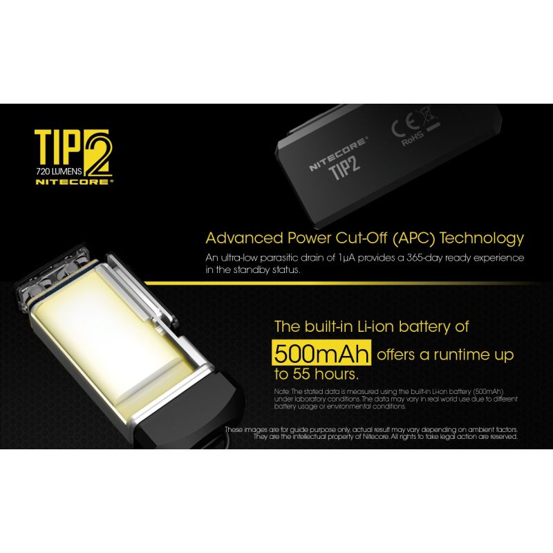 Nitecore Tip2 XP-G3 S3 LED 720 Lumens USB Recarregável Chaveiro Lanterna
