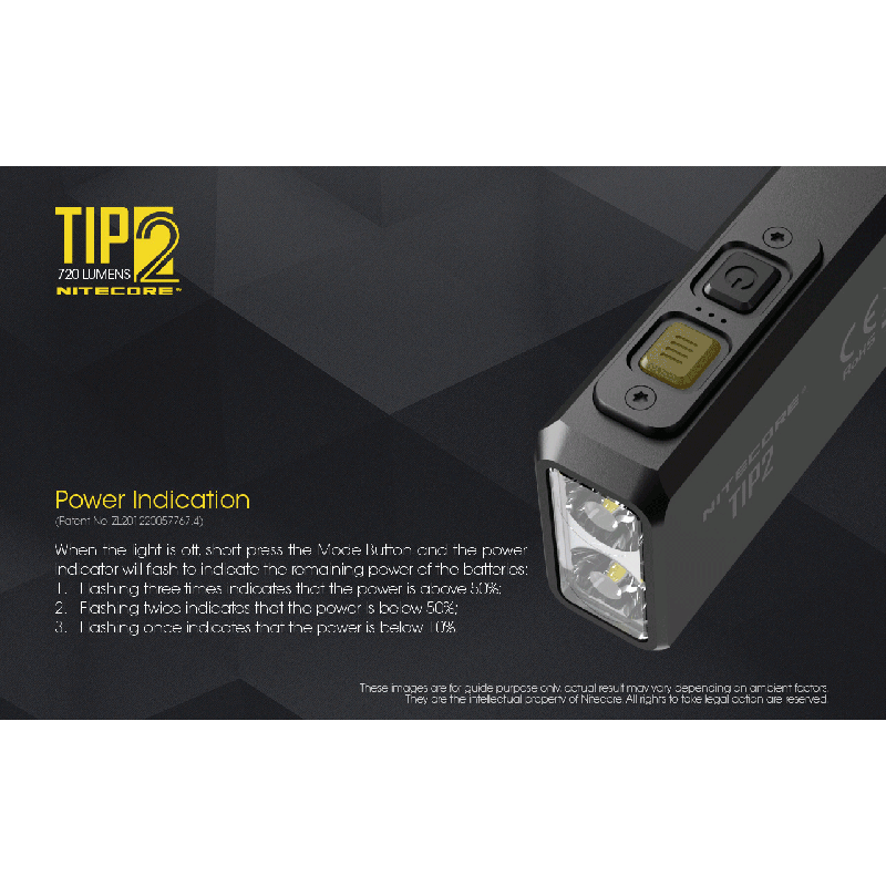 Nitecore Tip2 XP-G3 S3 LED 720 Lumens USB Recarregável Chaveiro Lanterna