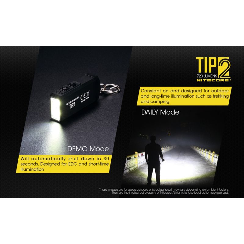 Nitecore Tip2 XP-G3 S3 LED 720 Lumens USB Recarregável Chaveiro Lanterna