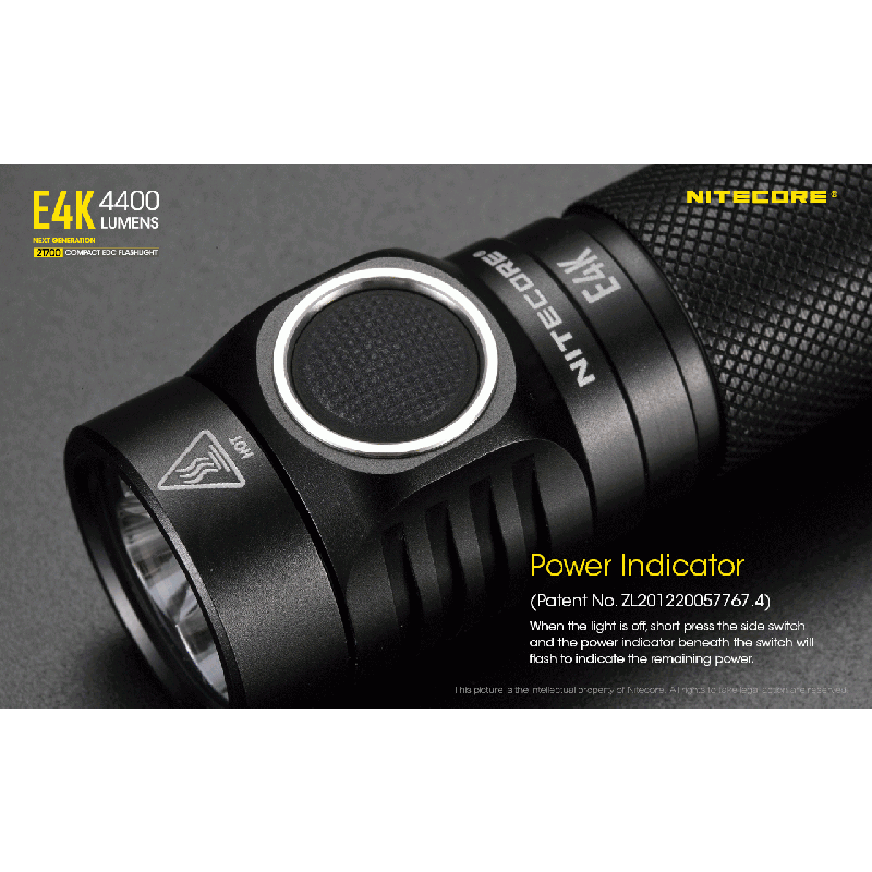Nitecore E4K 4 x XP-L2 V6 LED 4400 Lumens 21700 Lanterna da bateria