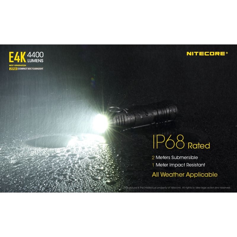 Nitecore E4K 4 x XP-L2 V6 LED 4400 Lumens 21700 Lanterna da bateria