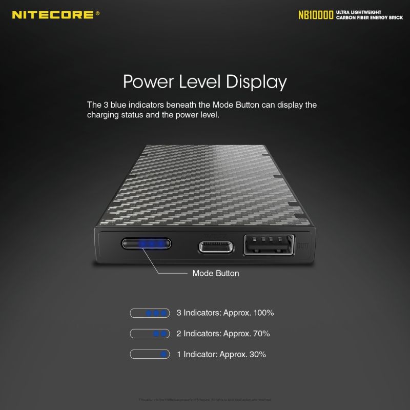 Nitecore NB10000 QC Dual Port USB / USB-C 10000mAh Power Bank