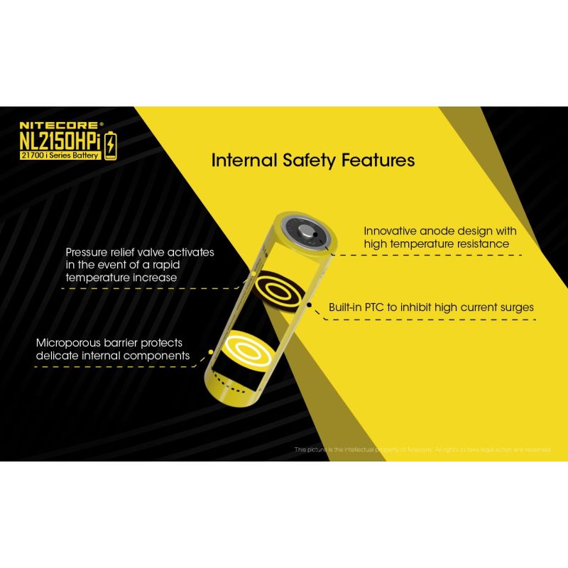 Nitecore NL2150HPI 5000mAH 3.6V 18WH 21700 Li-ion bateria recarregável