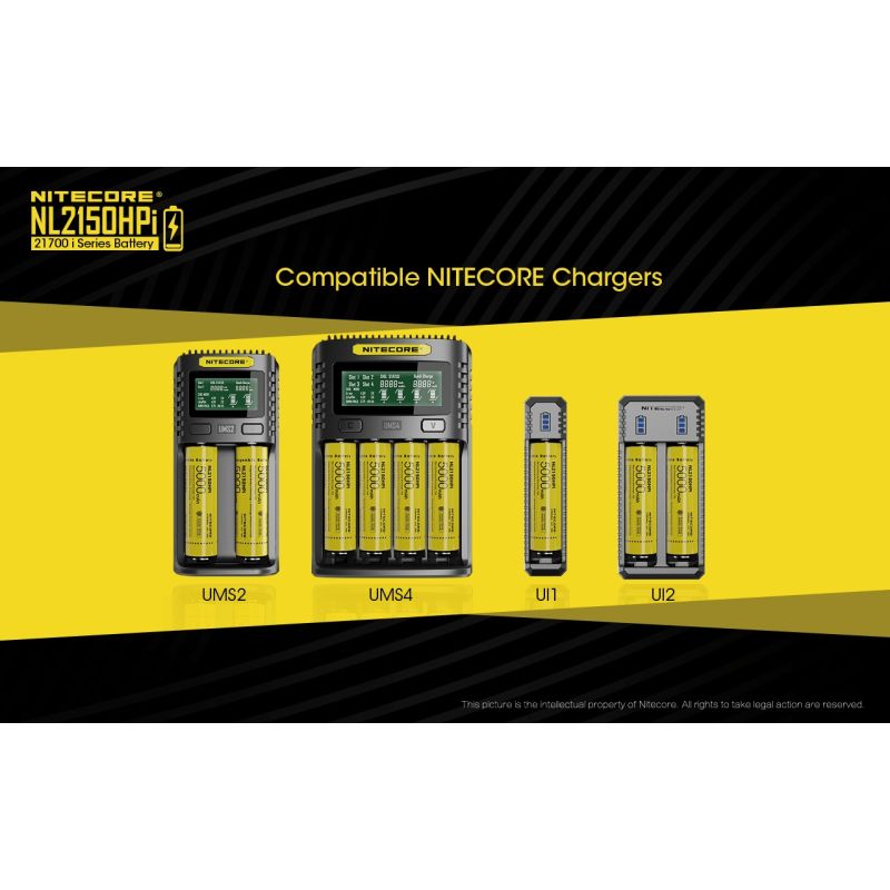 Nitecore NL2150HPI 5000mAH 3.6V 18WH 21700 Li-ion bateria recarregável