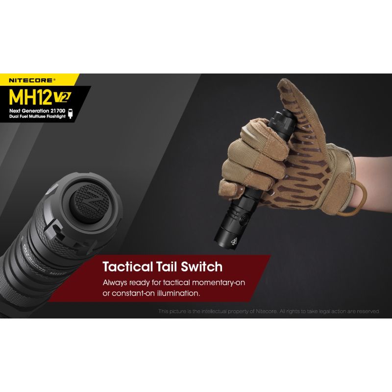 Nitecore MH12 V2 XP-L2 V6 LED 1200 Lumens 21700 Bateria Lanterna