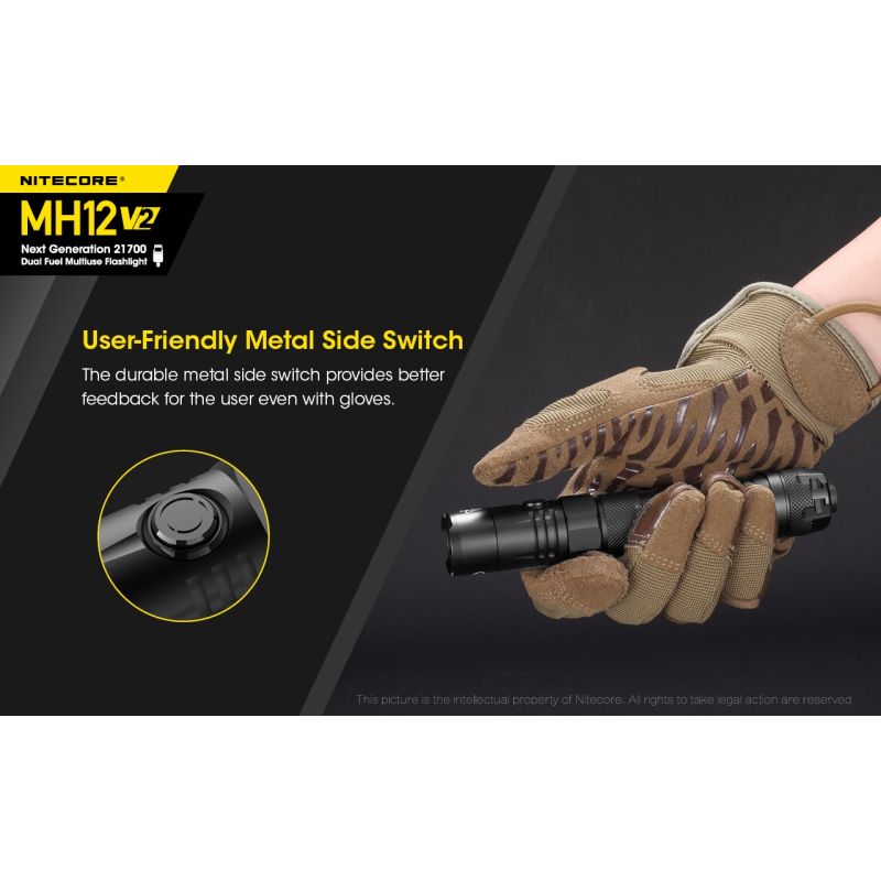 Nitecore MH12 V2 XP-L2 V6 LED 1200 Lumens 21700 Bateria Lanterna