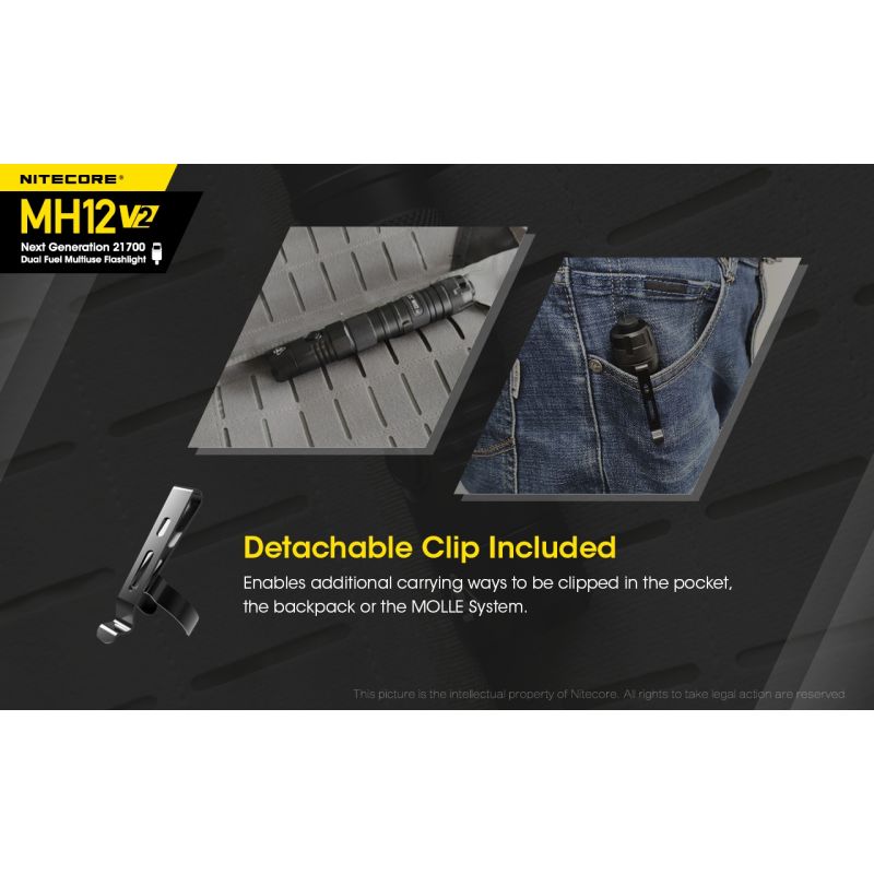 Nitecore MH12 V2 XP-L2 V6 LED 1200 Lumens 21700 Bateria Lanterna