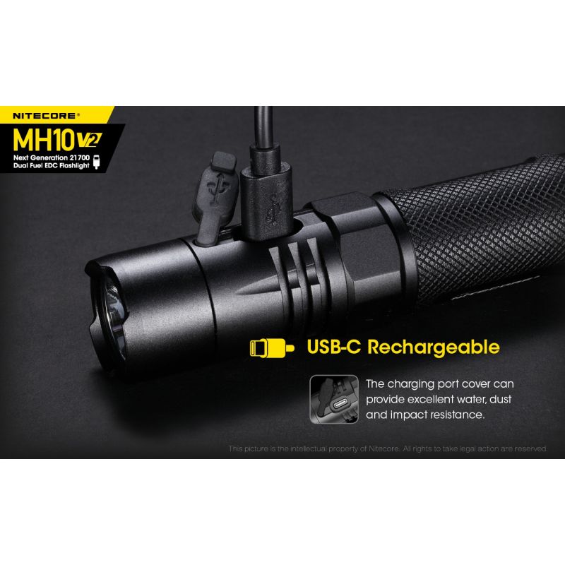 Nitecore MH10 V2 XP-L2 V6 LED 1200 Lumens USB-C Carregando 21700 Bateria Lanterna