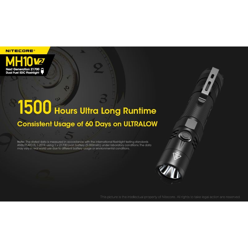 Nitecore MH10 V2 XP-L2 V6 LED 1200 Lumens USB-C Carregando 21700 Bateria Lanterna