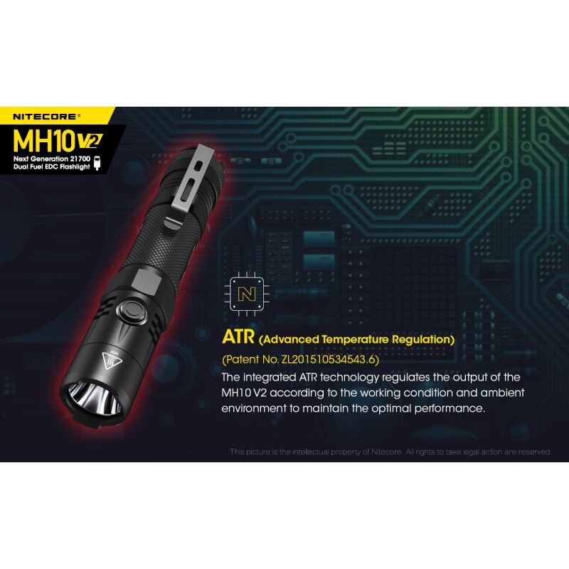 Nitecore MH10 V2 XP-L2 V6 LED 1200 Lumens USB-C Carregando 21700 Bateria Lanterna