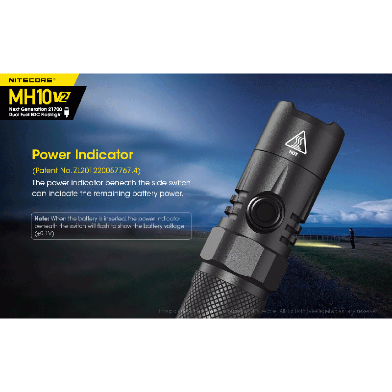 Nitecore MH10 V2 XP-L2 V6 LED 1200 Lumens USB-C Carregando 21700 Bateria Lanterna