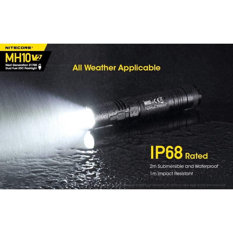 Nitecore MH10 V2 XP-L2 V6 LED 1200 Lumens USB-C Carregando 21700 Bateria Lanterna