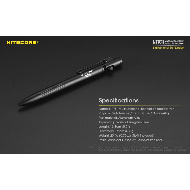Nitecore ntp31 multifuncional parafuso ação tac caneta