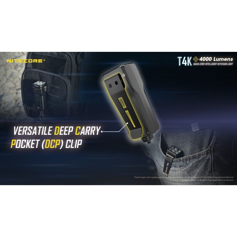 Nitecore T4K 4 x XP-L2 V6 LEDs 4000 Lumens Bateria Built-in usando USB-C Carregamento Portátil Chaveiro Lanterna