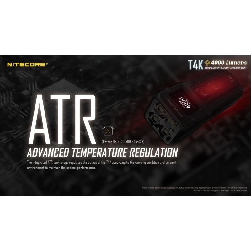 Nitecore T4K 4 x XP-L2 V6 LEDs 4000 Lumens Bateria Built-in usando USB-C Carregamento Portátil Chaveiro Lanterna