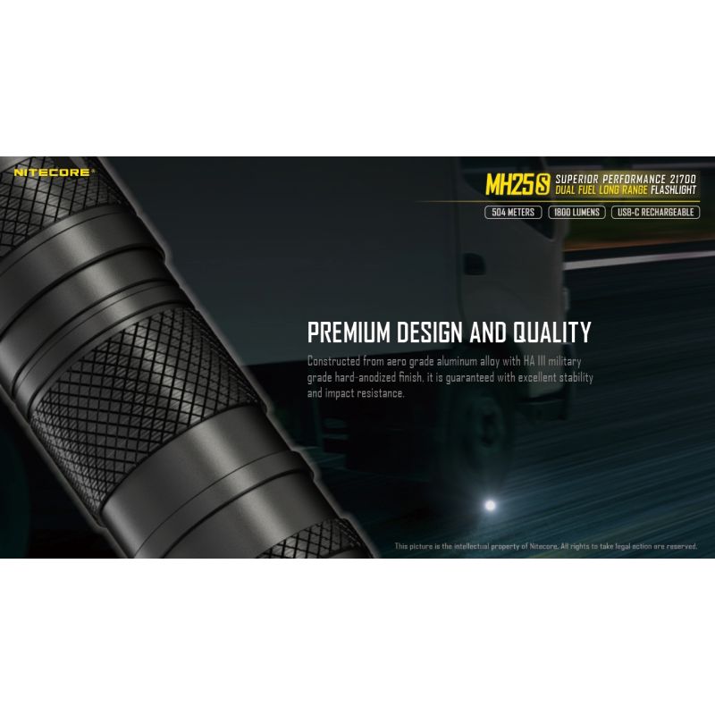 Nitecore MH25S Luminus SST-40 1800 Lumen USB-C Lanterna Recarregável