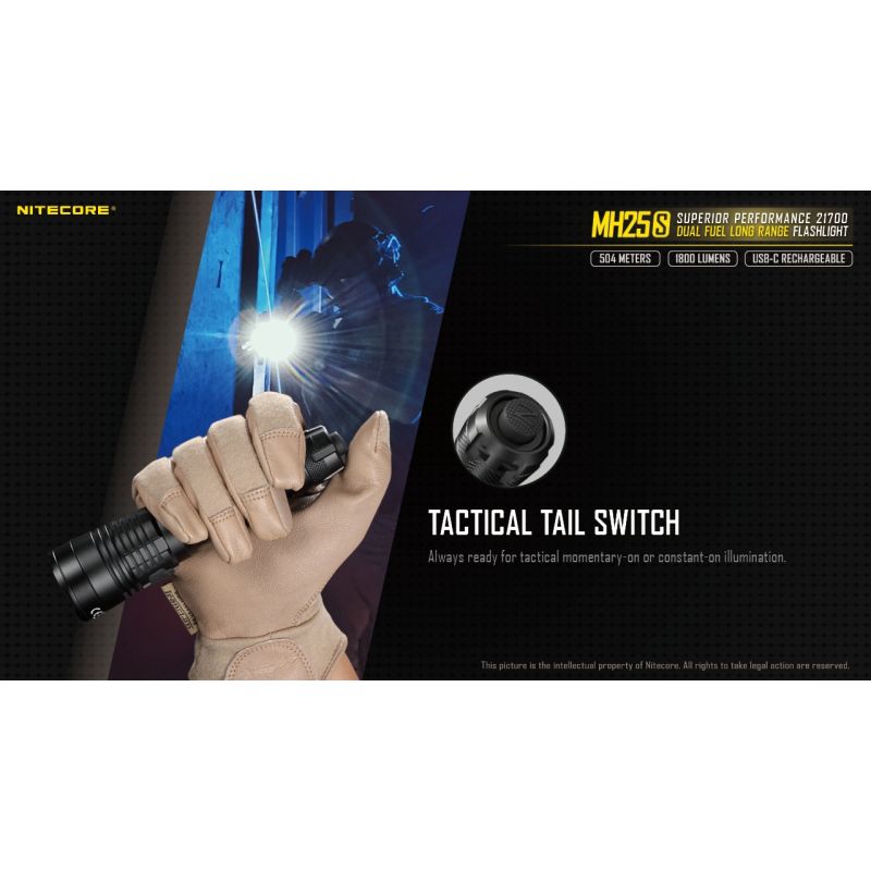 Nitecore MH25S Luminus SST-40 1800 Lumen USB-C Lanterna Recarregável