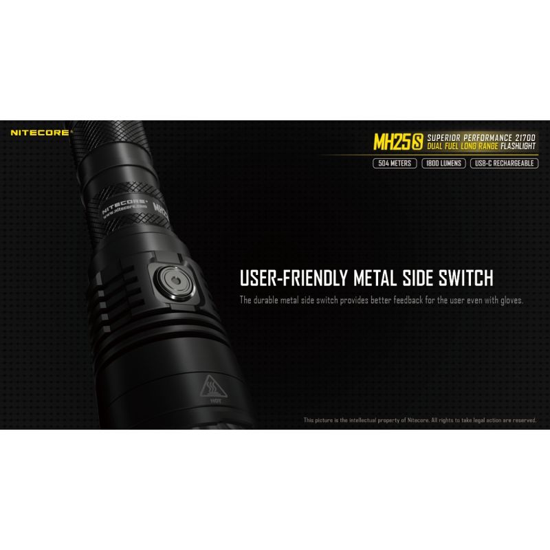 Nitecore MH25S Luminus SST-40 1800 Lumen USB-C Lanterna Recarregável