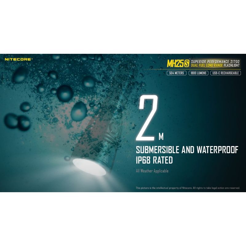 Nitecore MH25S Luminus SST-40 1800 Lumen USB-C Lanterna Recarregável